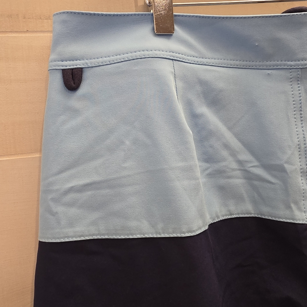 {33/M} J. Crew Flex Swimwear Colorblock Swim Trunks Boardshorts Blue Navy Green - Picture 6 of 8